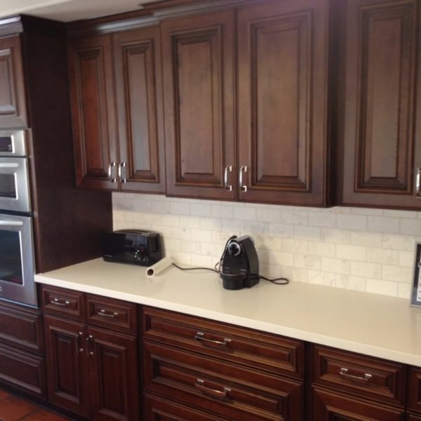 chocolate colored wall cabinets