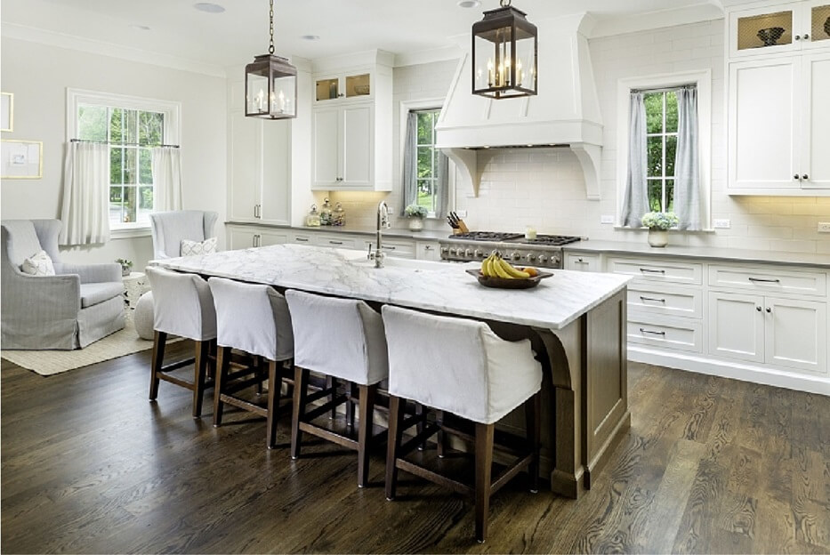 White and Wood combination Farmhouse kitchen