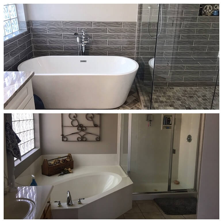 DC Ranch HKD Kitchen 1 Bath tub before and after
