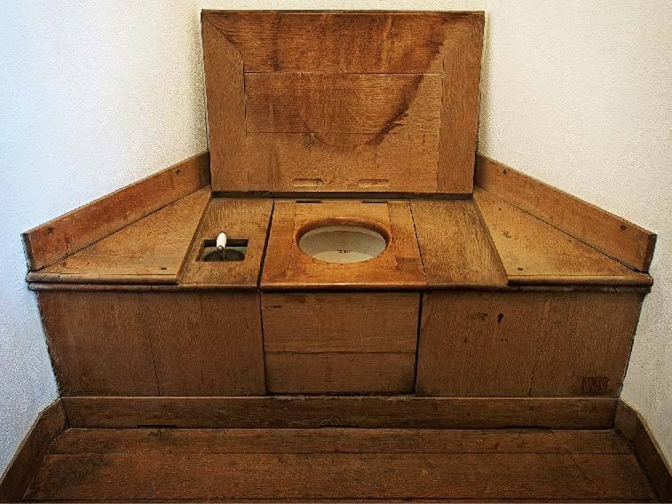 old style wooden toilet
