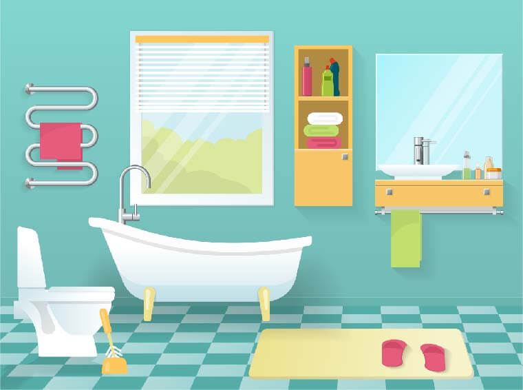 bathroom essentials illustration