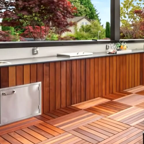 Ample counter space for outdoor kitchen