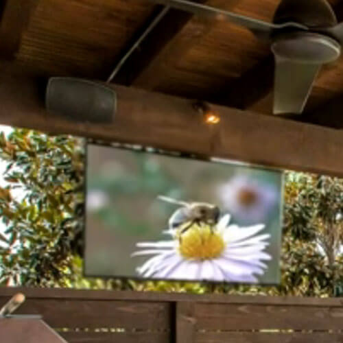 multimedia in outdoor kitchen