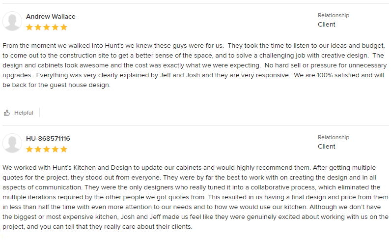 reviews from houzz customers