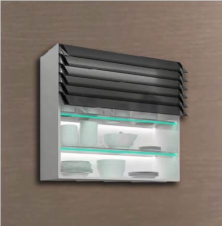 Glass louvers cabinets