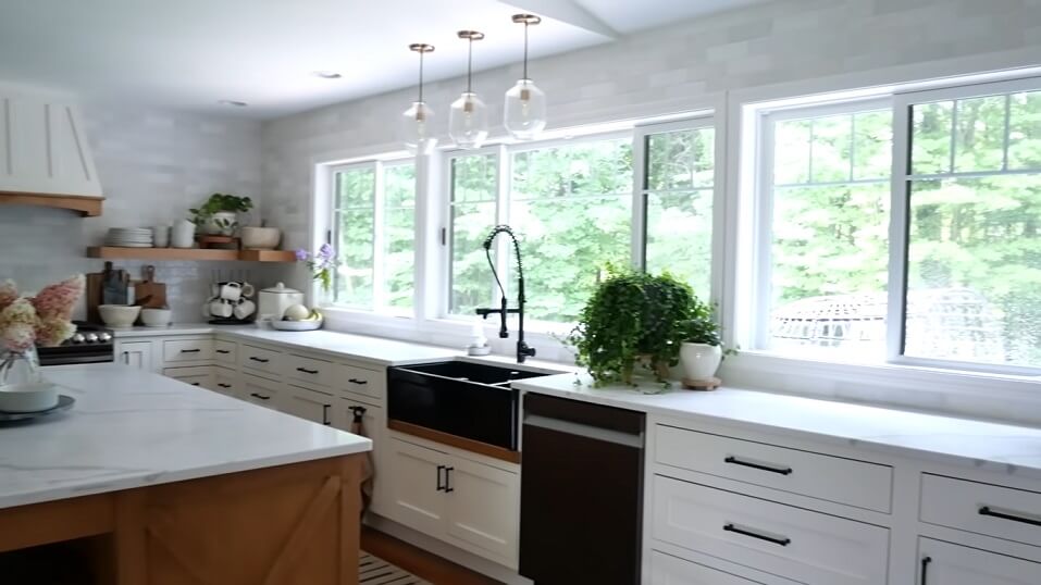 white custom cabinets for kitchen