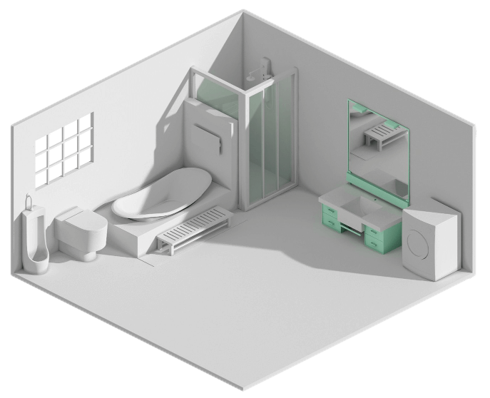 Bathroom 3D Floor Plans ideas illustration