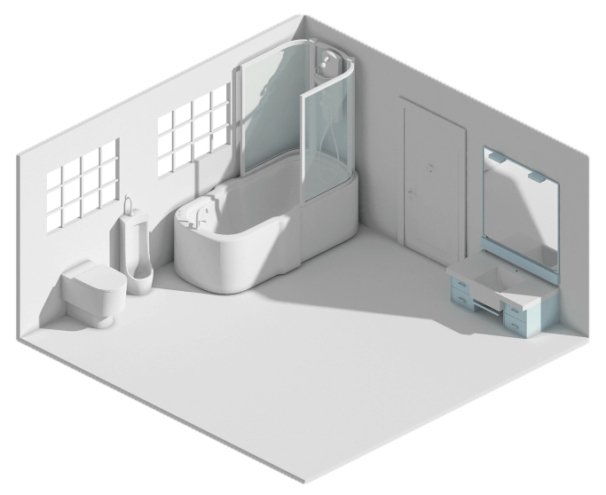 Bathroom 3D Floor Plans illustration