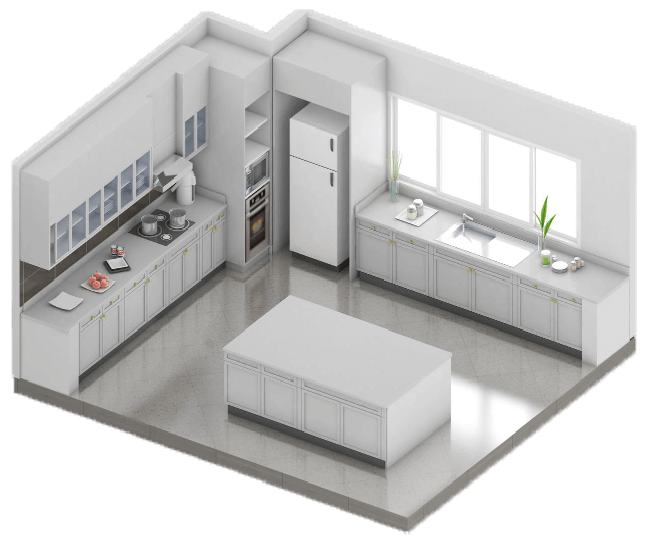 Kitchen 3D Floor Plans illustration