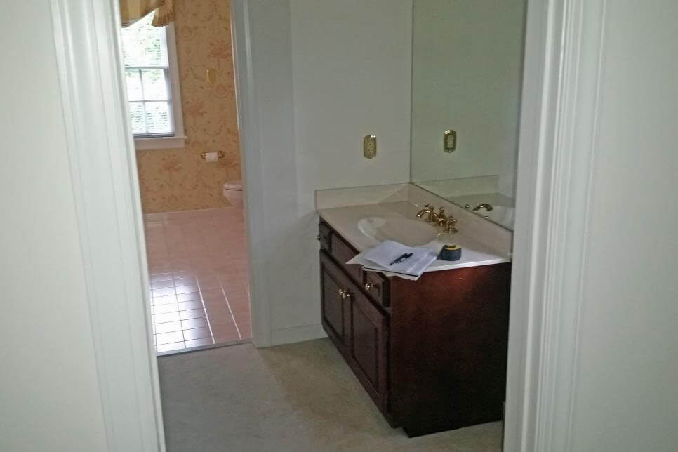 open and spacious bathroom renovation- before