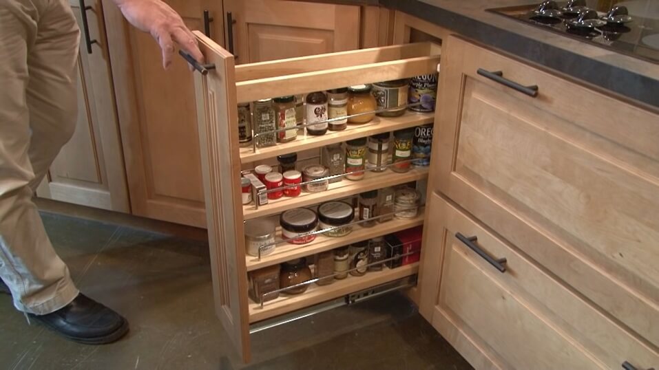 Pull-out Spice Racks Kitchen Cabinets