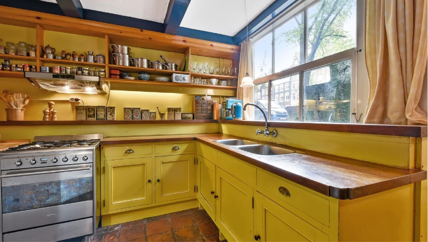 vibrant yellows color in kitchen