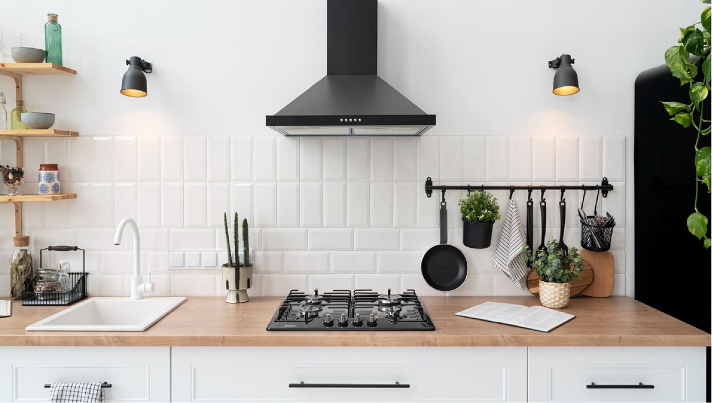 Scandinavian Kitchen Countertops and Backsplash